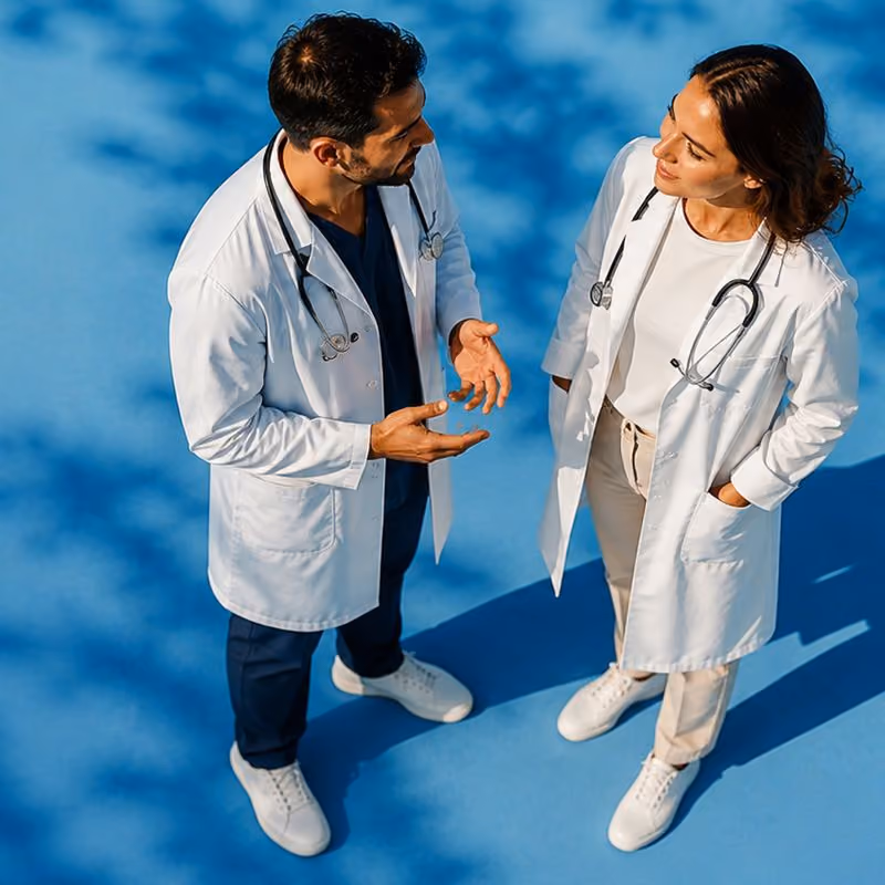 Doctors talking each other