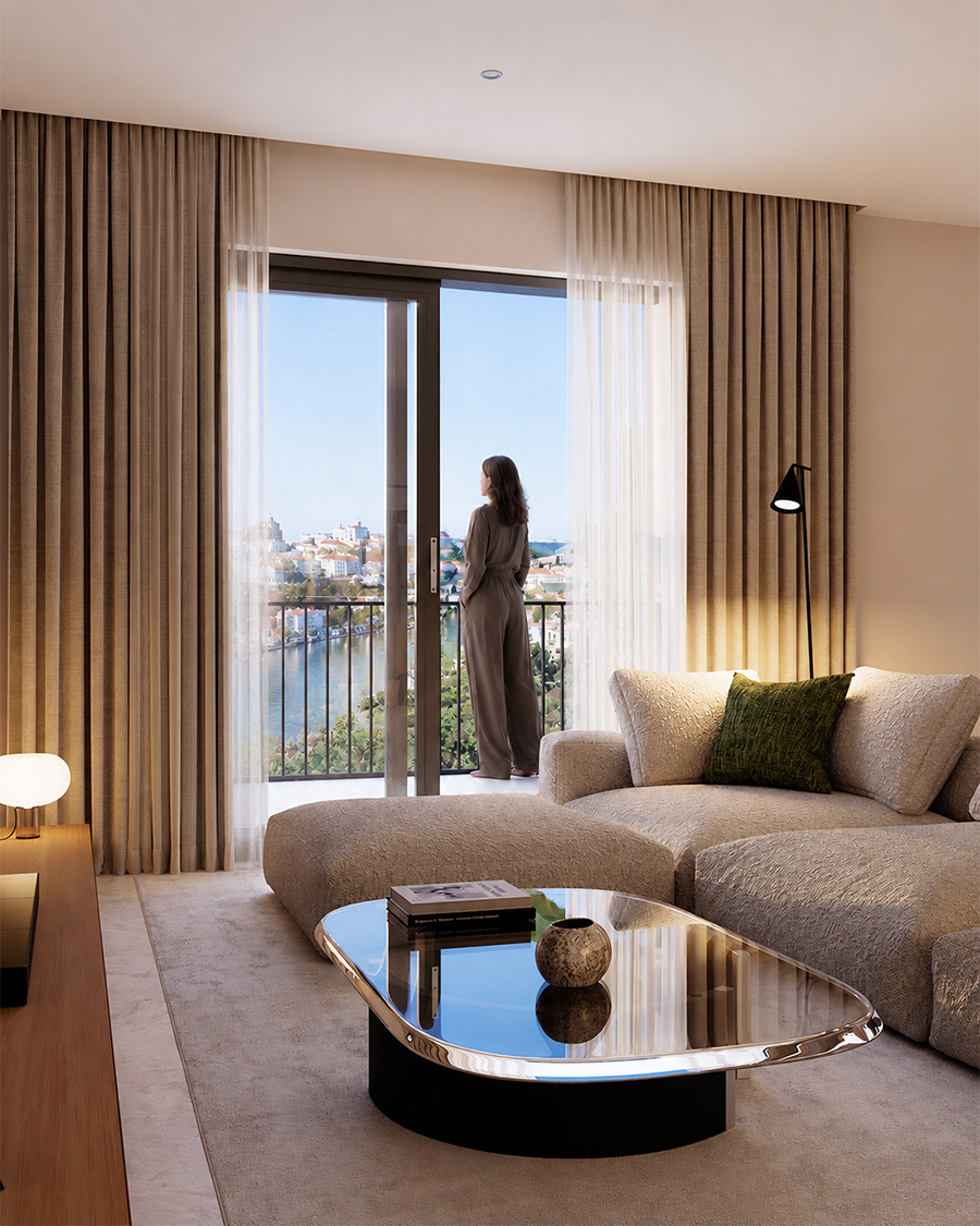 Interior contemporâneo do Áurea Residences