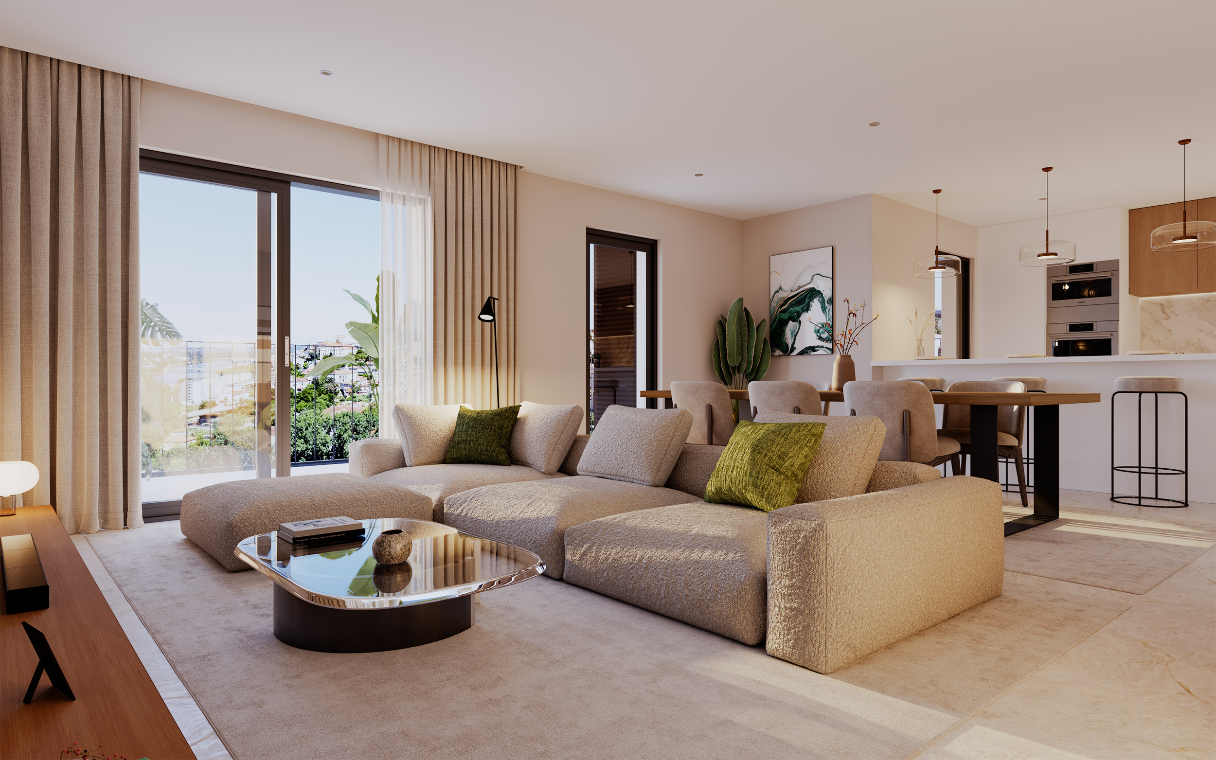 Interior contemporâneo do Áurea Residences