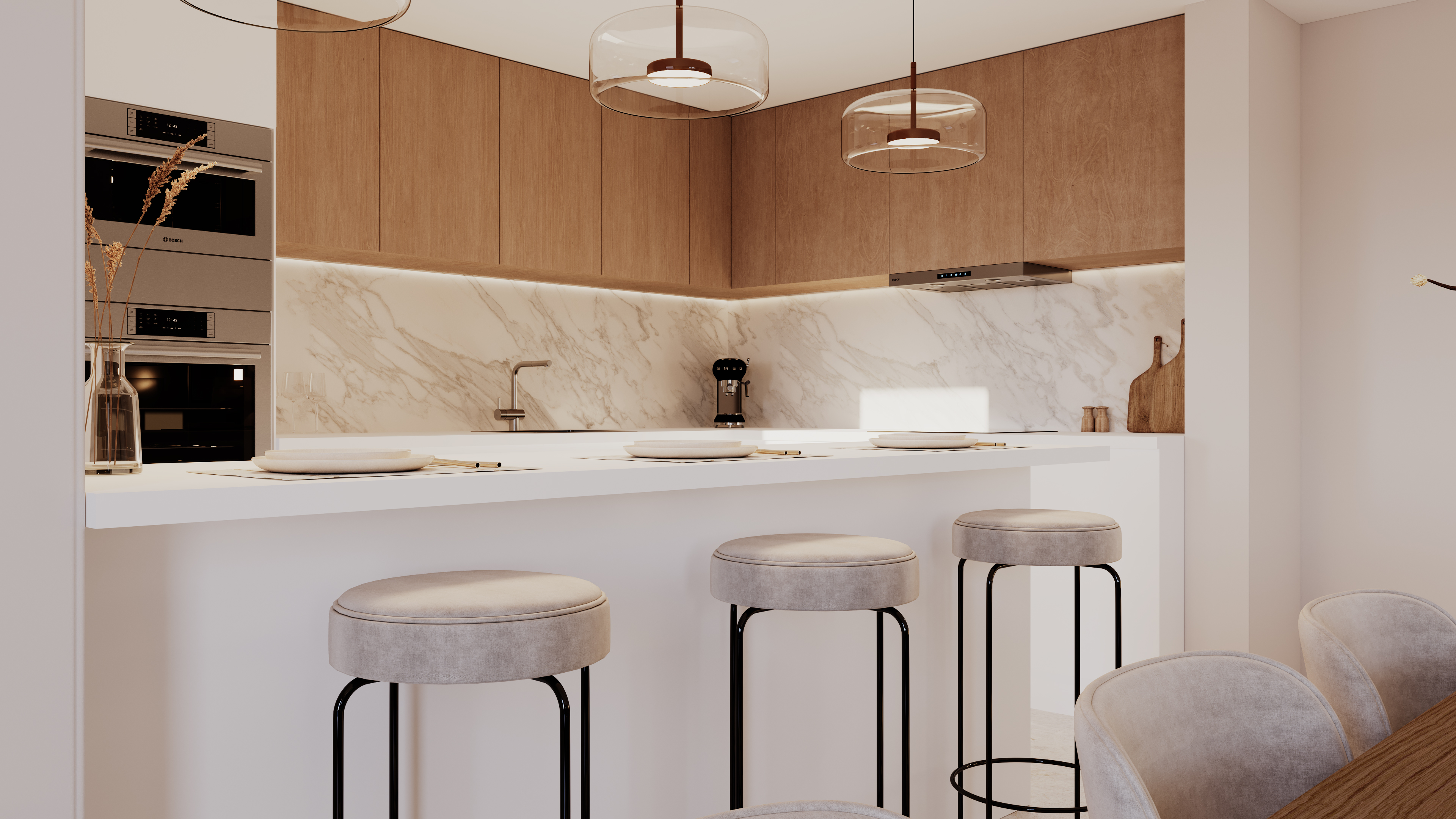 Interior contemporâneo do Áurea Residences