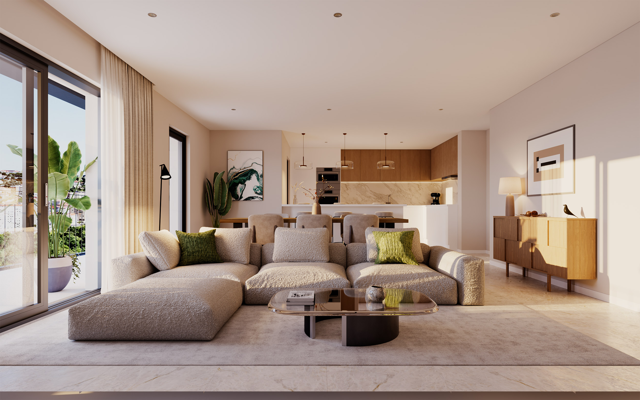 Interior contemporâneo do Áurea Residences