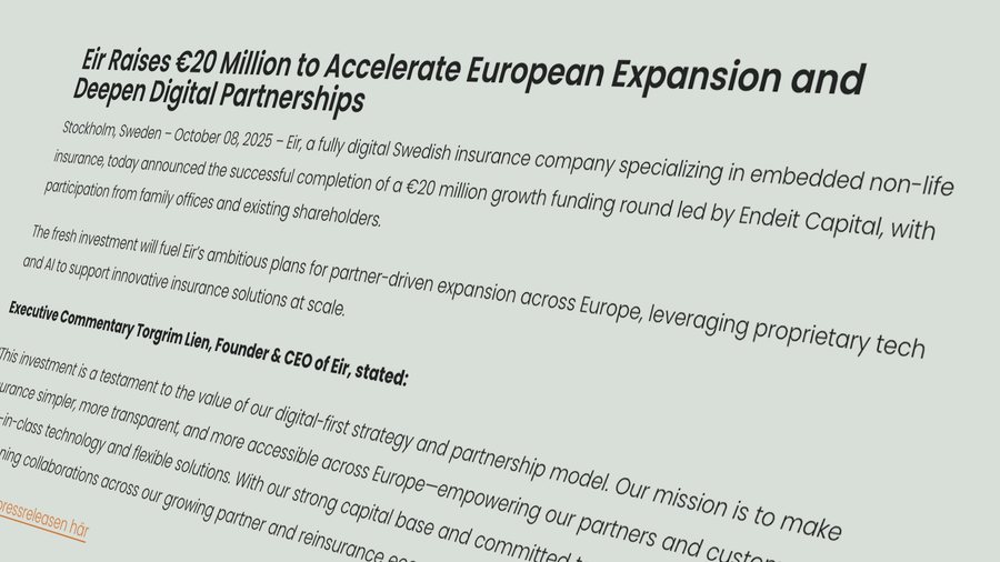 Eir raises €20 million to accelerate European expansion