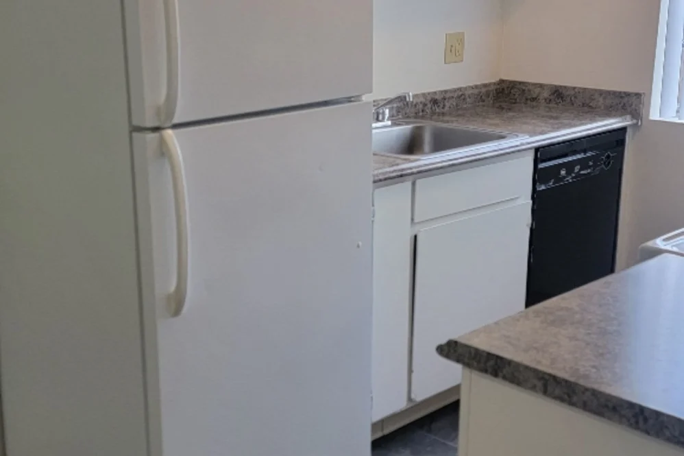 Kitchen with white cabinets