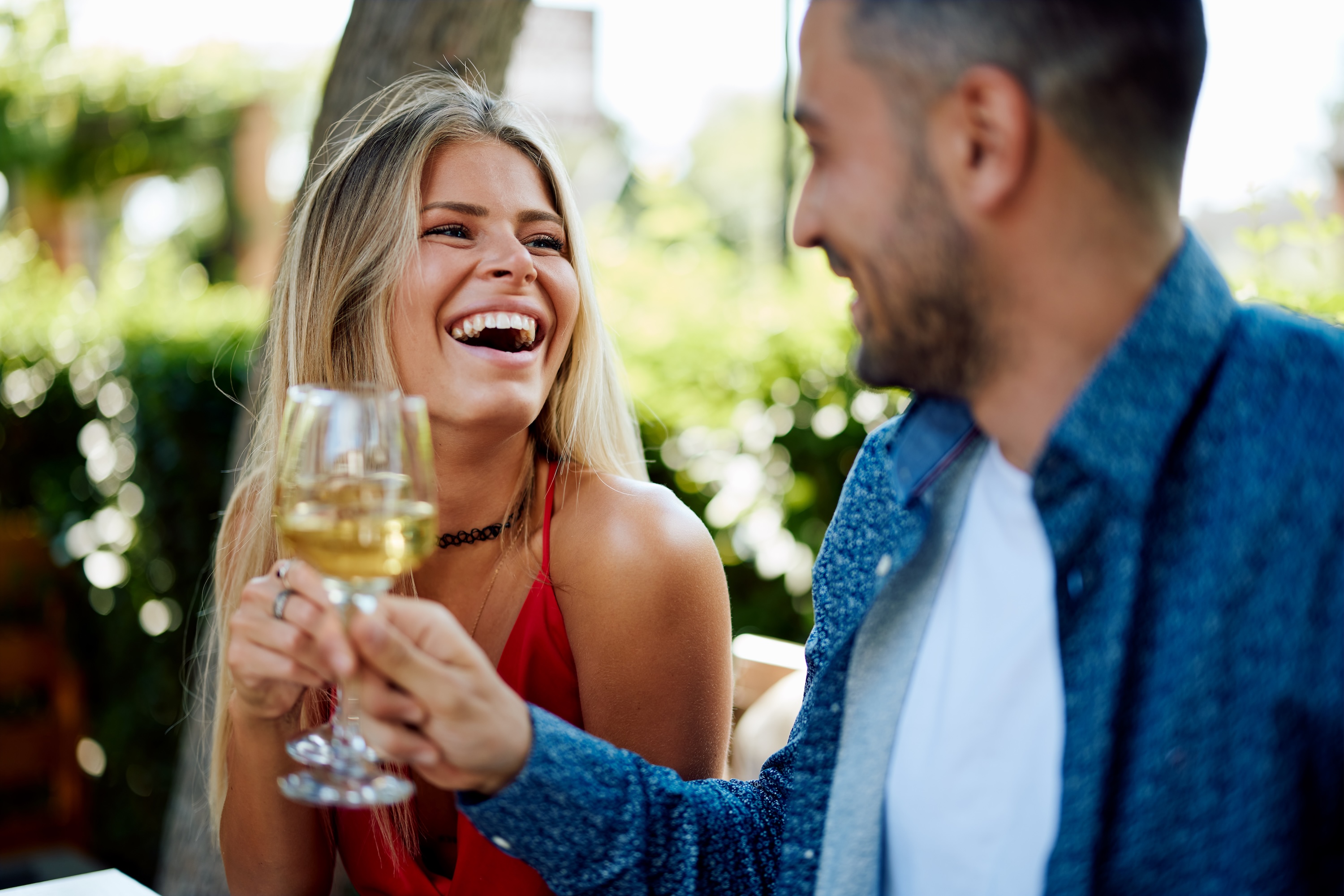 People laughing and cheering stock image