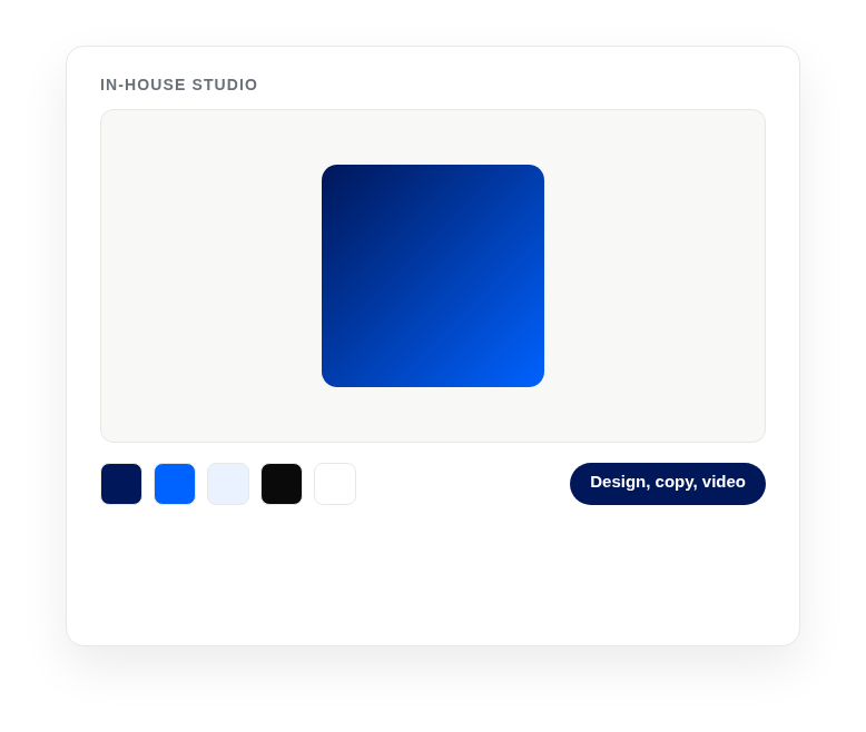 Design studio artboard with brand color swatches