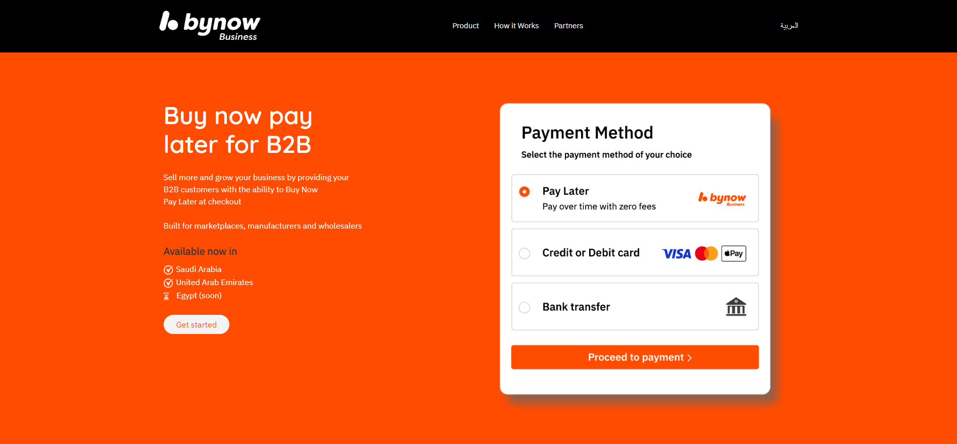 Bynow landing page example