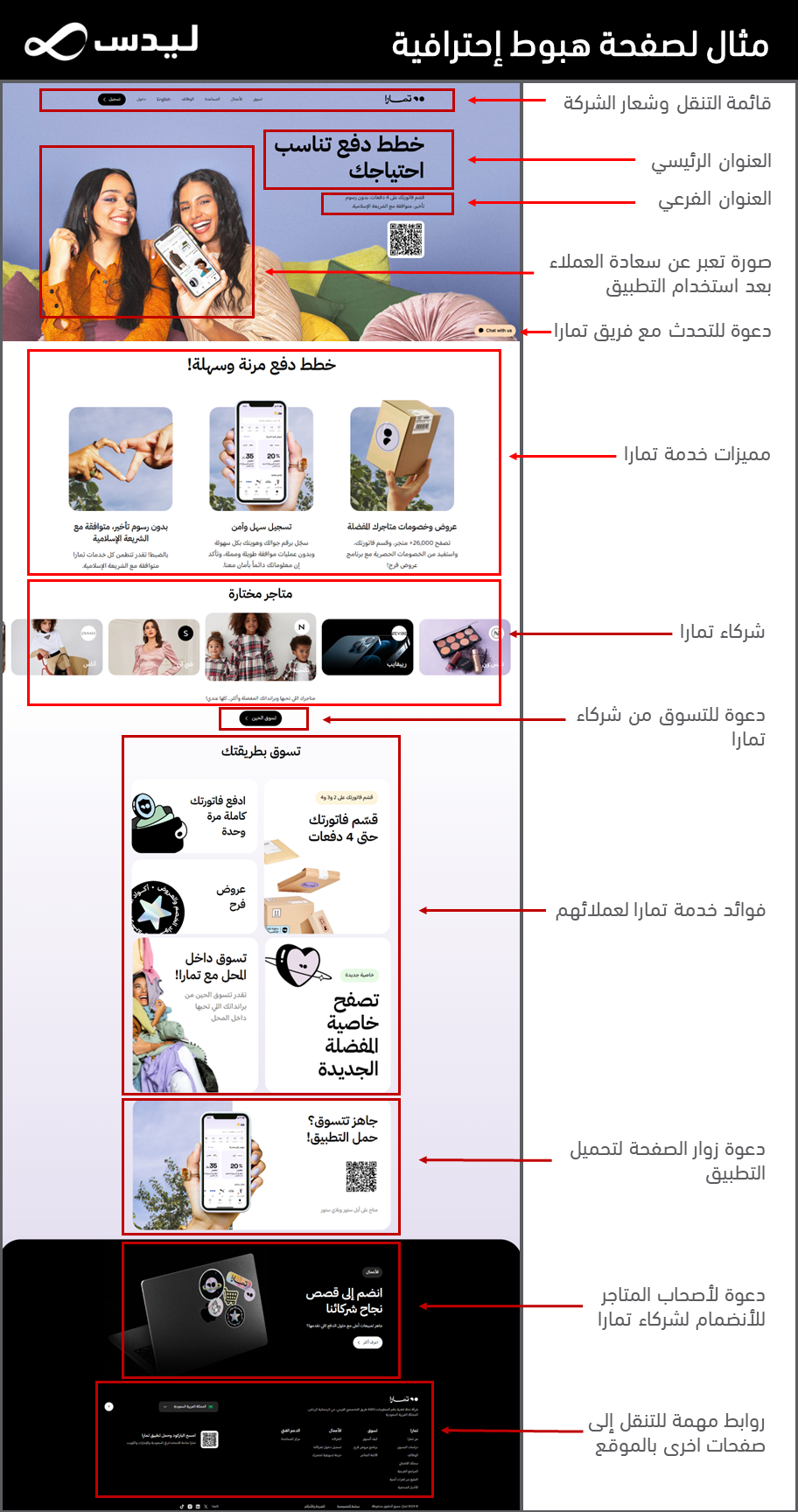 مثال لصفحة هبوط إحترافية