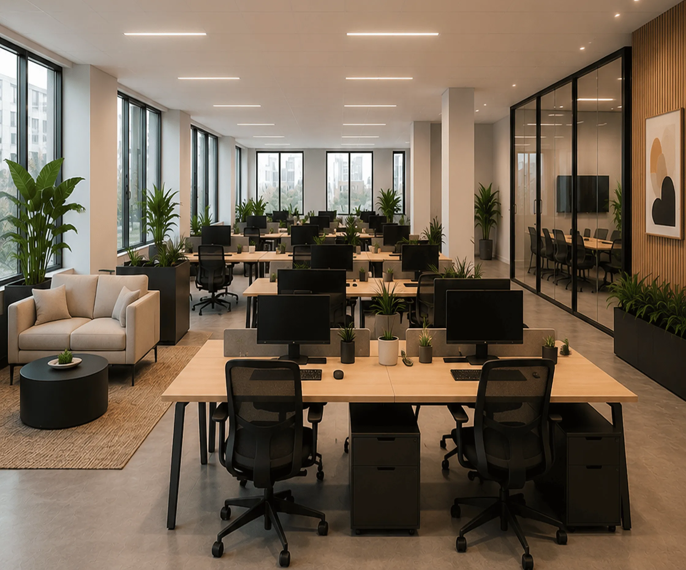 background image of professional workspace setting (for a hr tech)