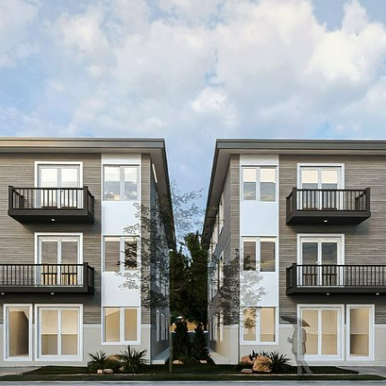 Front rendering of a residential development by Veinard Developments
