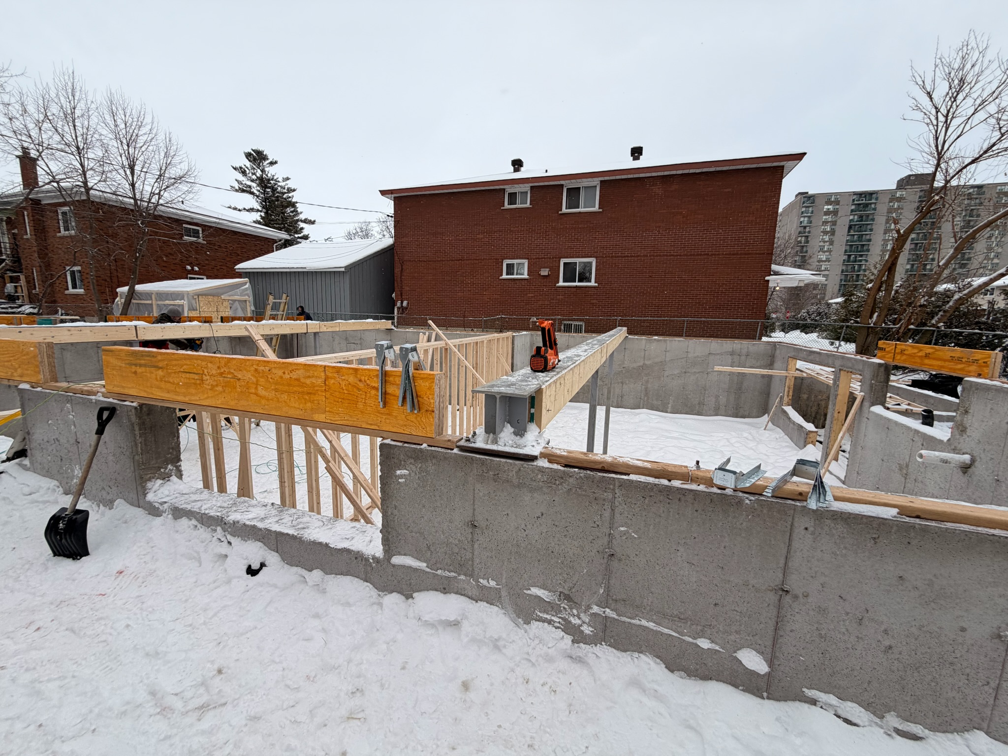 Foundation construction at 328 Gallery