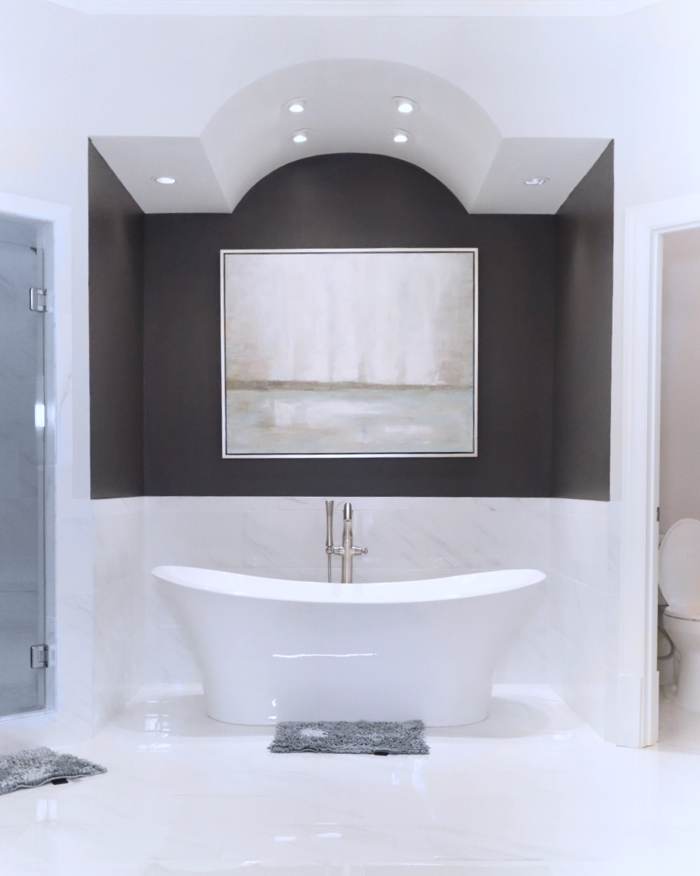 Master bathroom with standalone tub