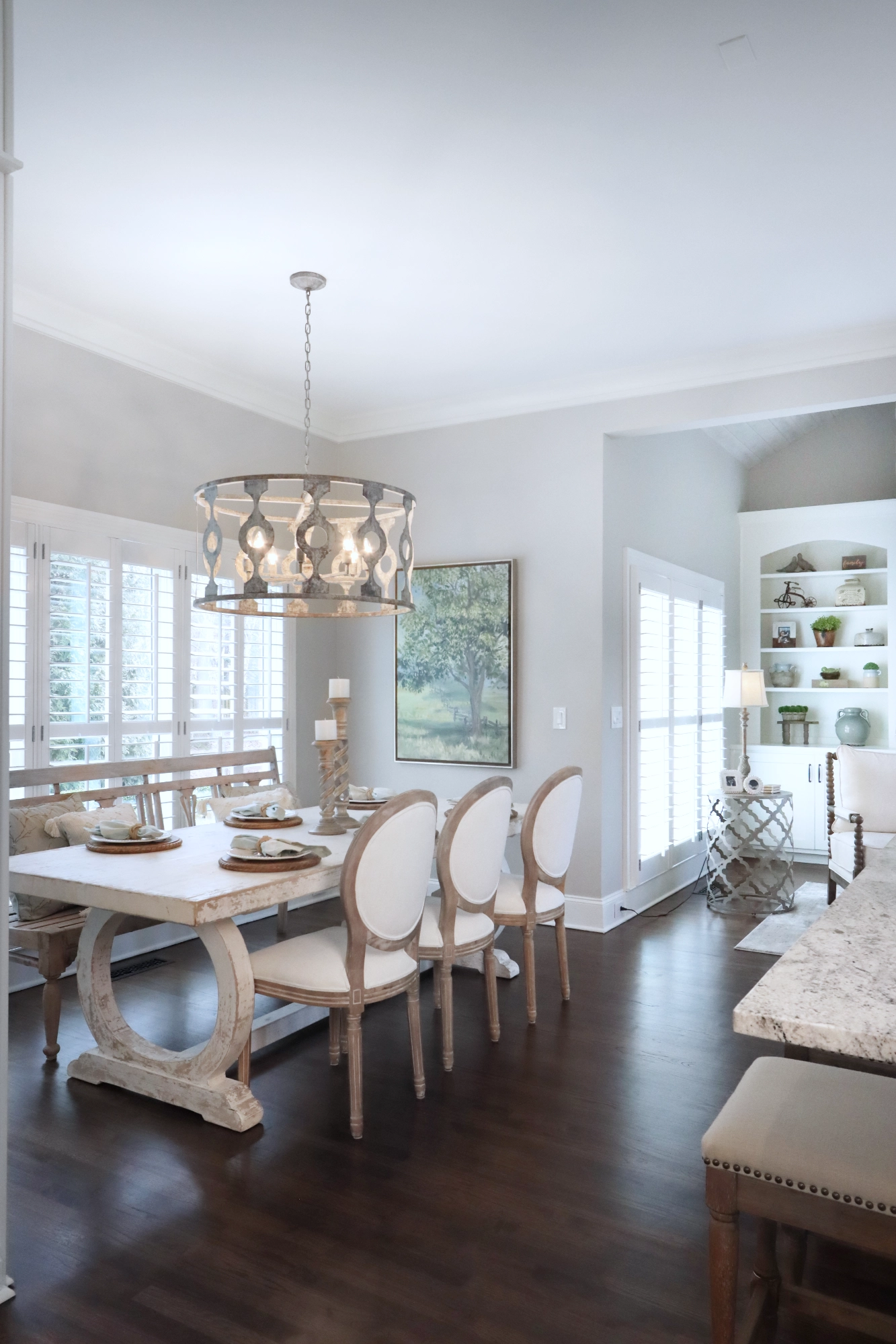 Large Breakfast table in kitchen eating area