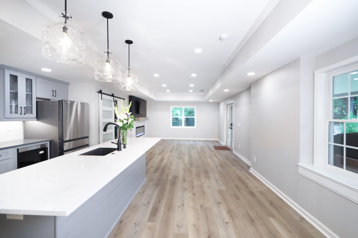 Kitchenette Island looking into sitting room.