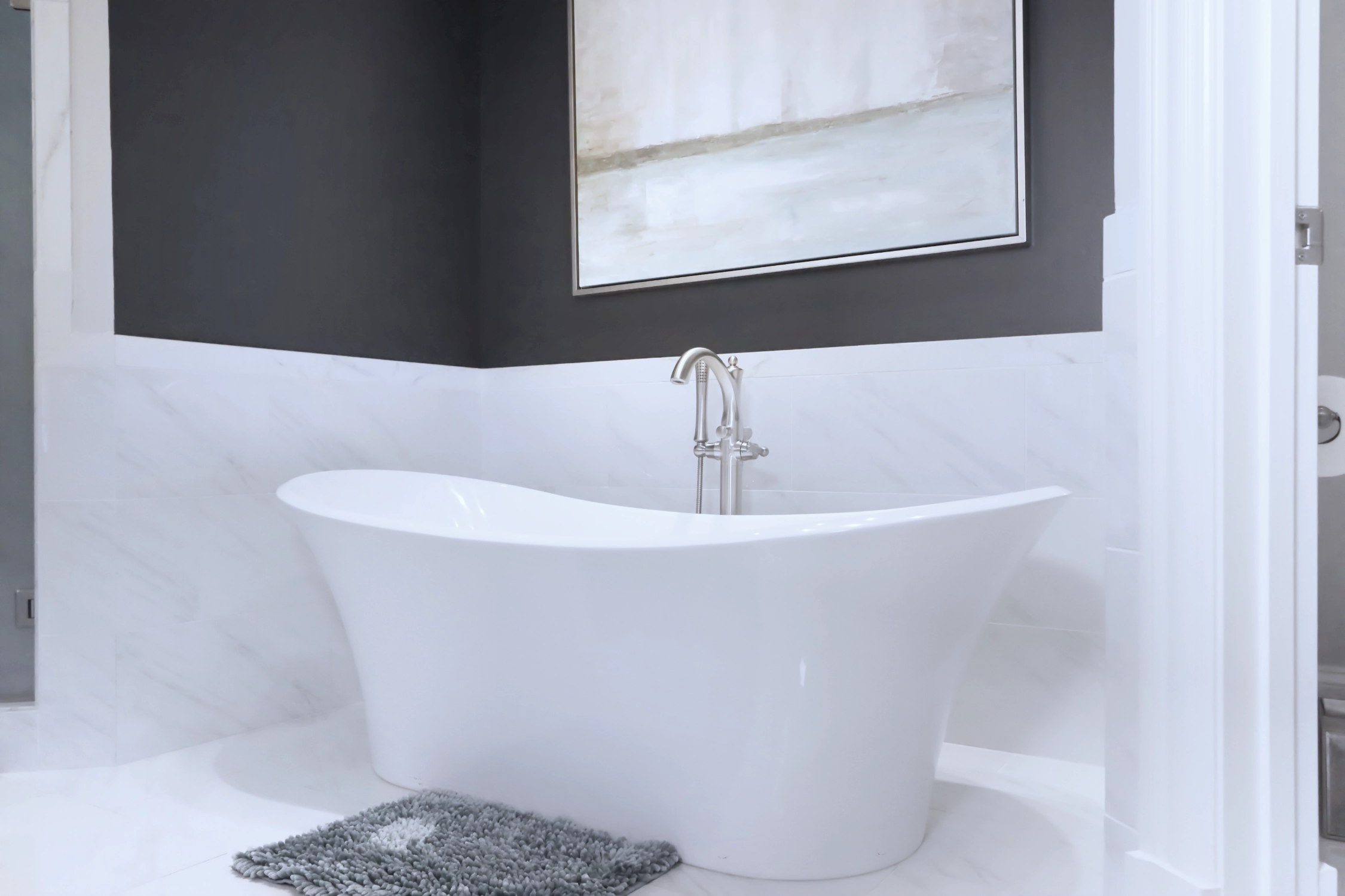 Master bathroom with standalone tub