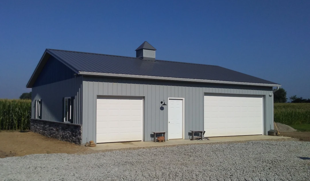 commercial project building storage space with two garage doors