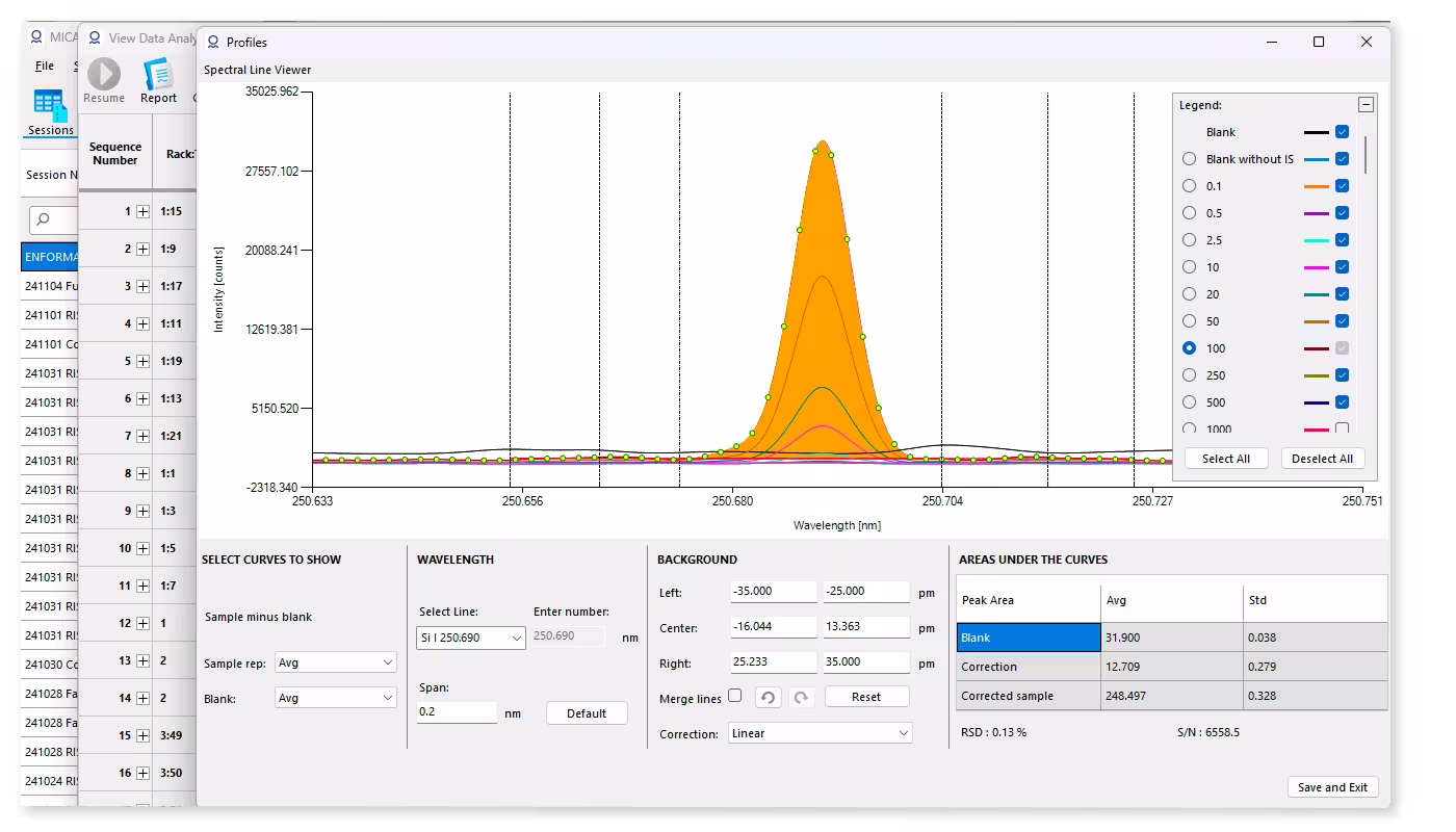 RIS Software Screen Image