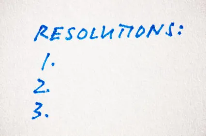 Liste de résolutions numérotées écrite à la main