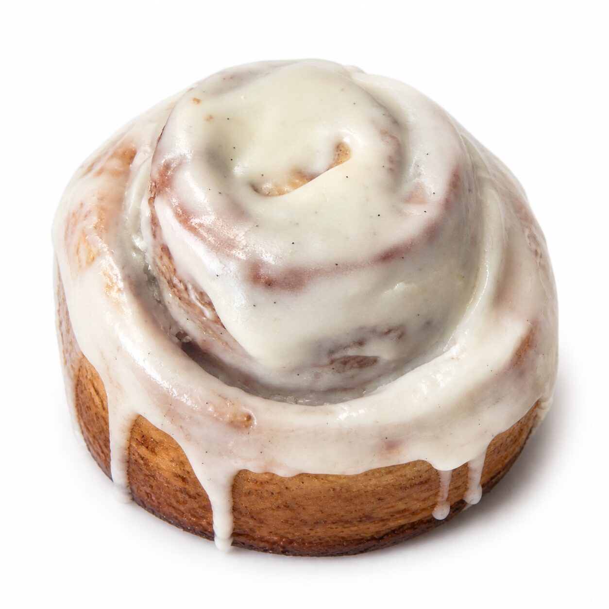 A glazed cinnamon roll