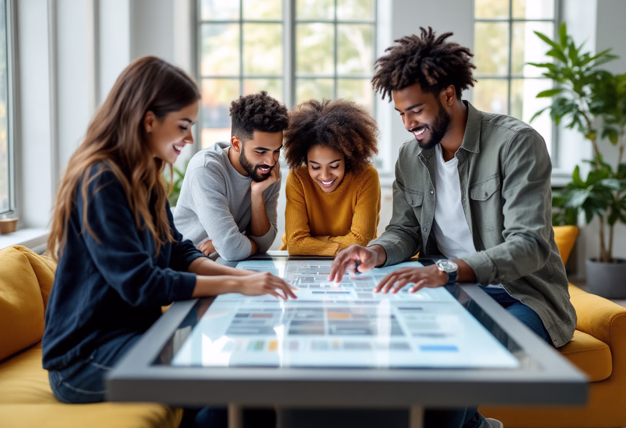 image of students collaborating on a project (for an edtech)