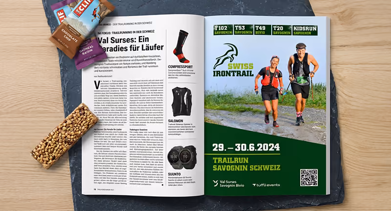 Werbematerialien für den Swiss Irontrail 2023