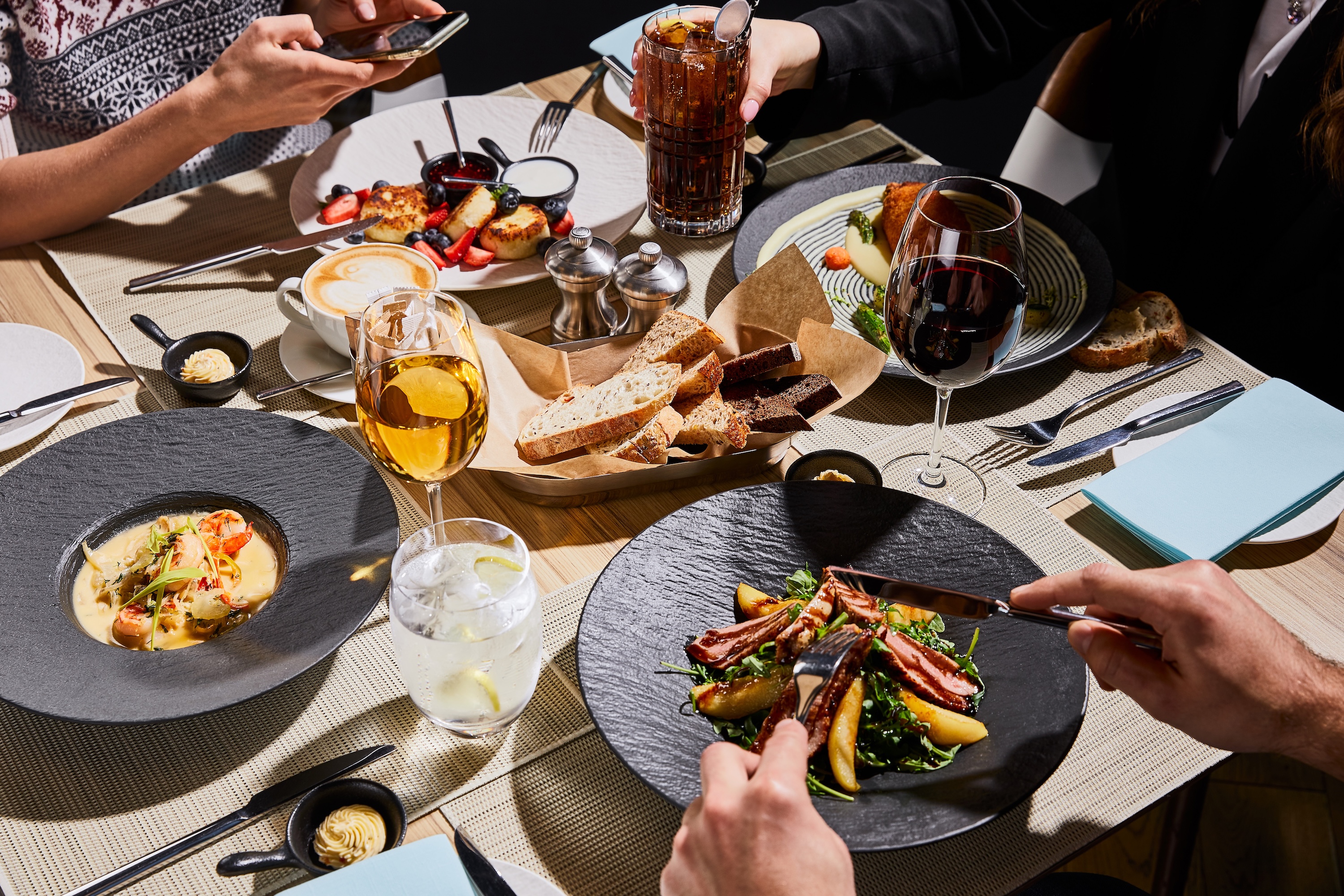 Food on table stock image