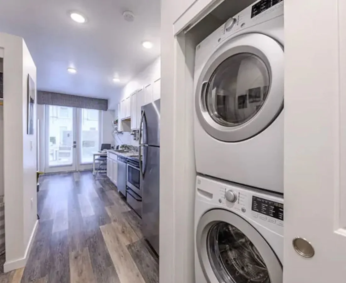 Washer and dryer stock image
