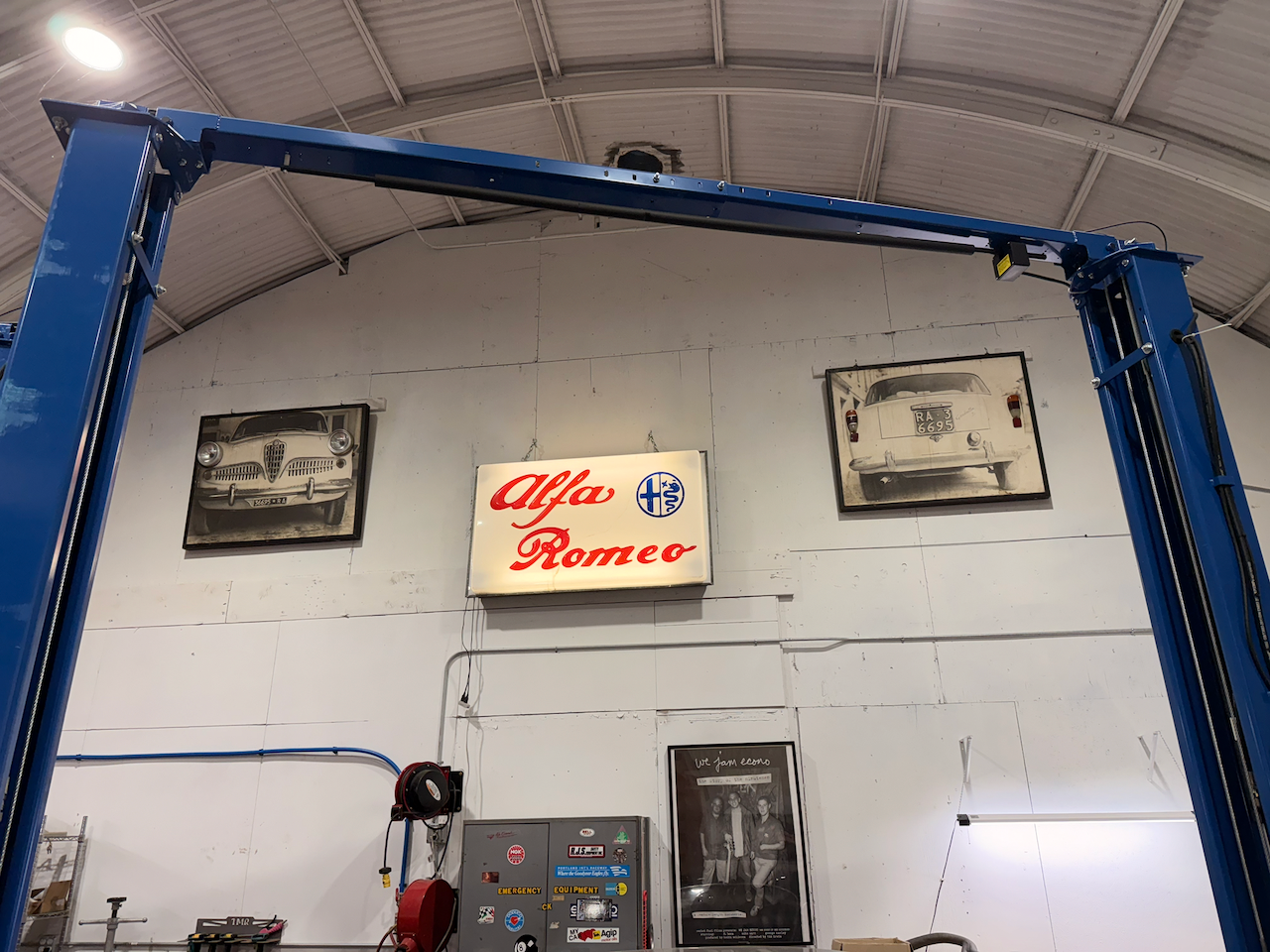 Alfa Romeo sign in the shop