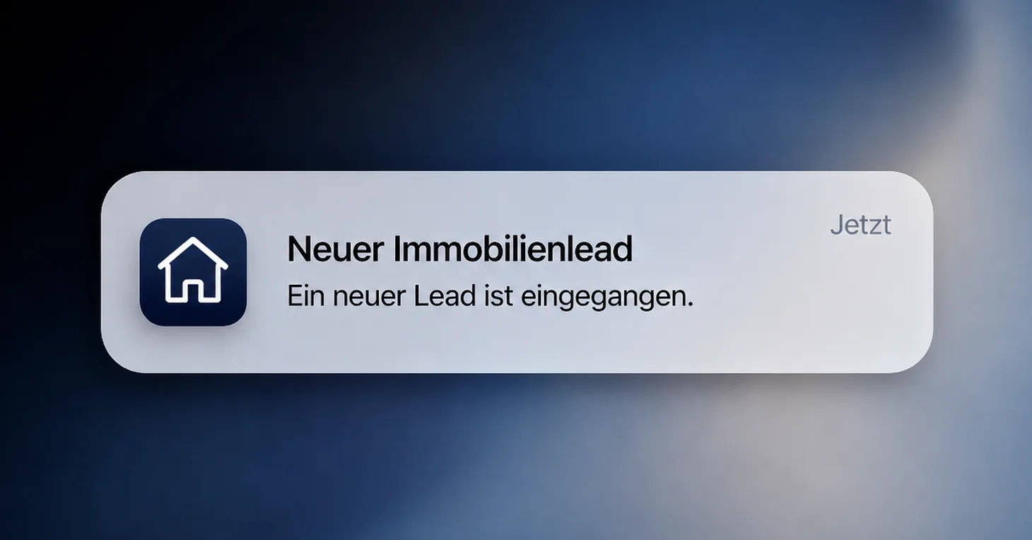 Push-Benachrichtigung: Neuer Immobilienlead, ein neuer Lead ist eingegangen