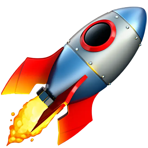 3D rocket emoji