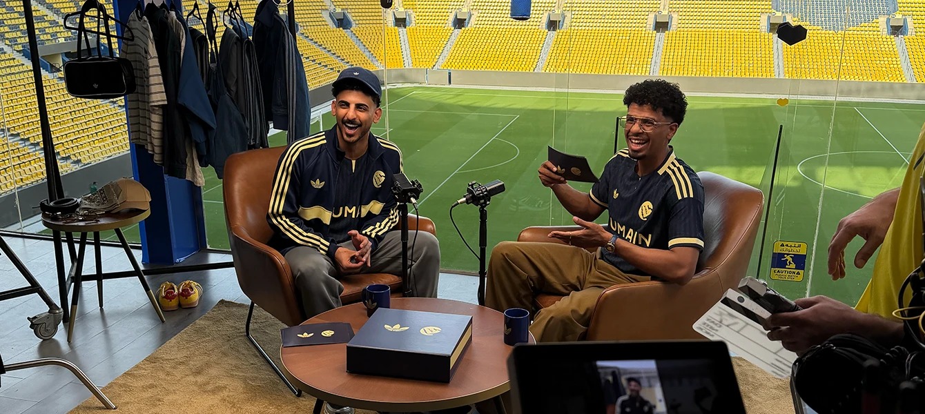 Abdullah Jamil behind the scenes at the Adidas Al Nassr shirt launch livestream