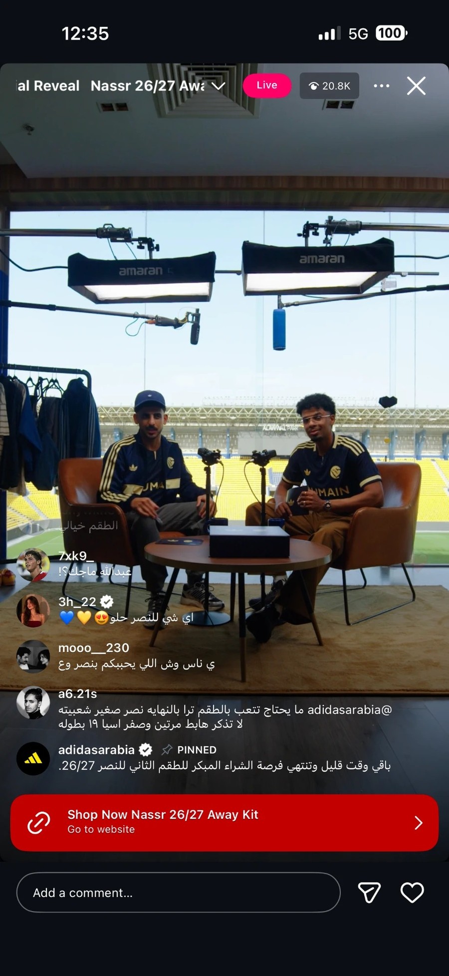 Creator and co-host on set during a campaign