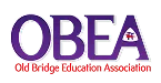 OBEA Old Bridge Education Association logo with purple and red text on transparent background.