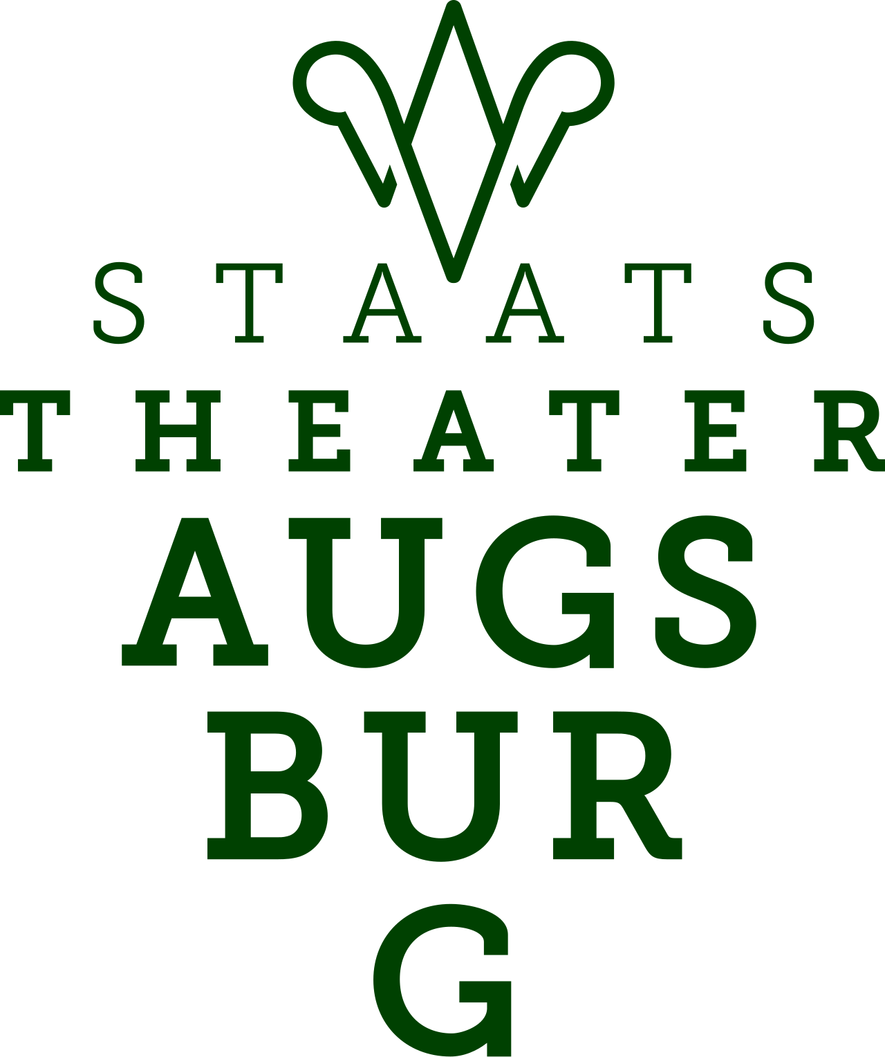 Staatstheater Augsburg logo is in green on white, with the text stacked.