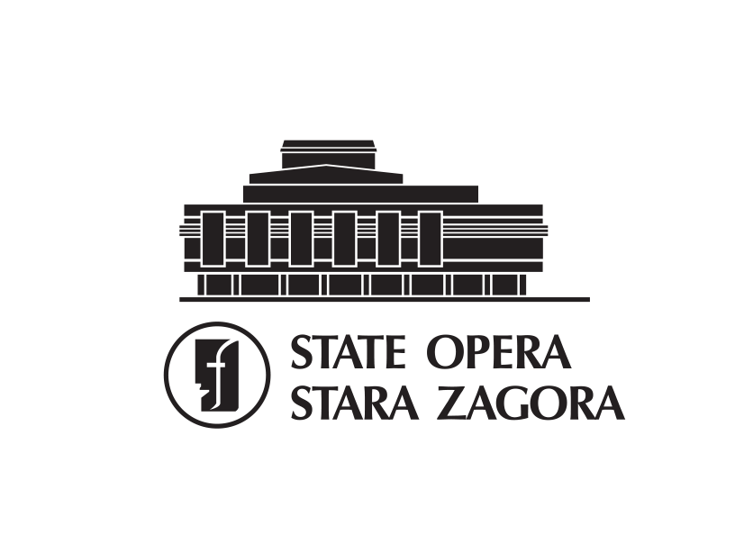 State Opera Stara Zagora logo with a line drawn image of the opera house.