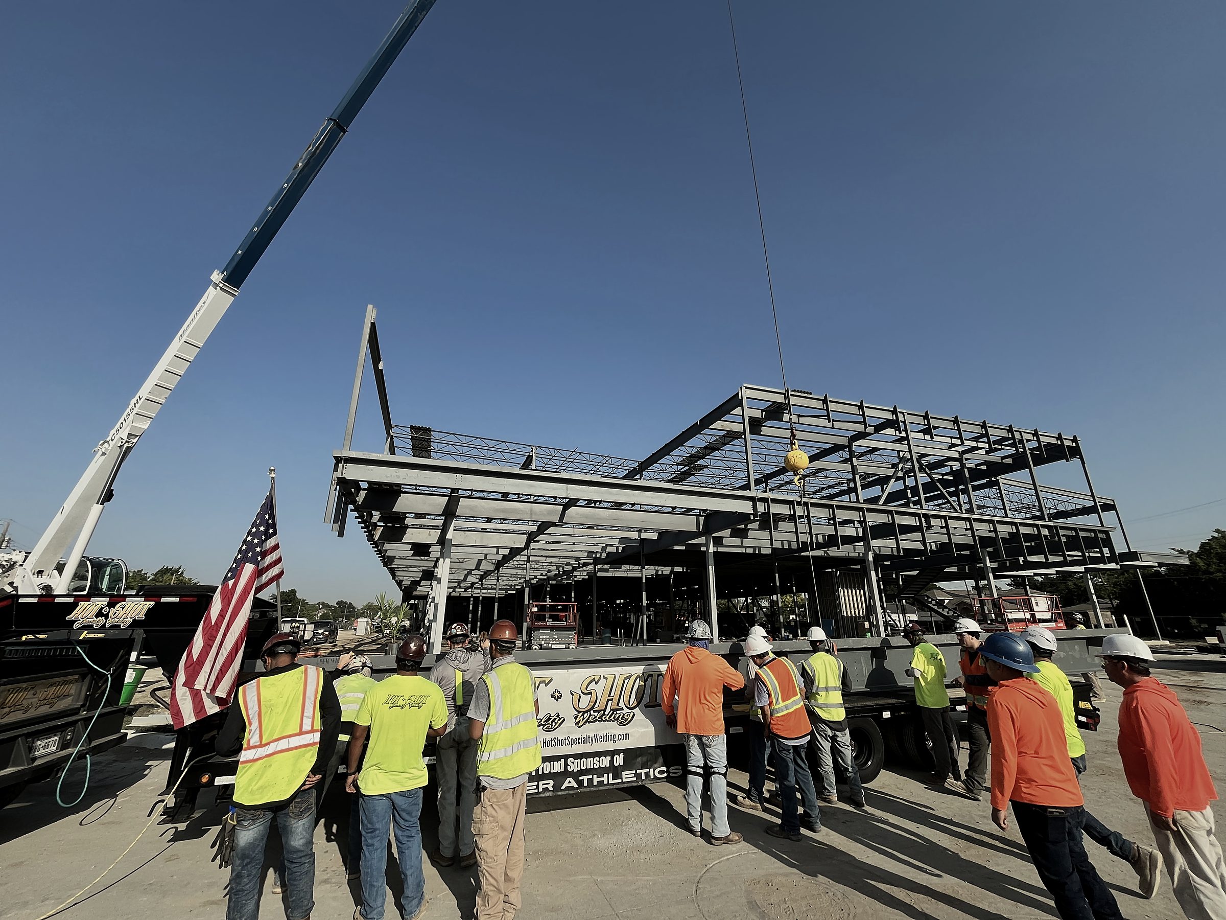 Portrait of a Hot Shot ironworker standing on a metal roof deck