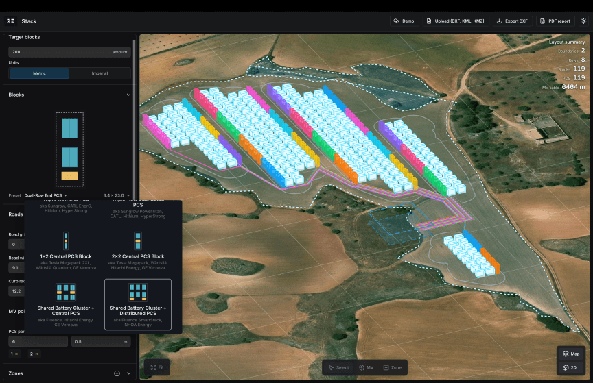 RE STACK layout summary and engineering export