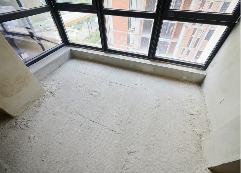 Worn flooring before replacement