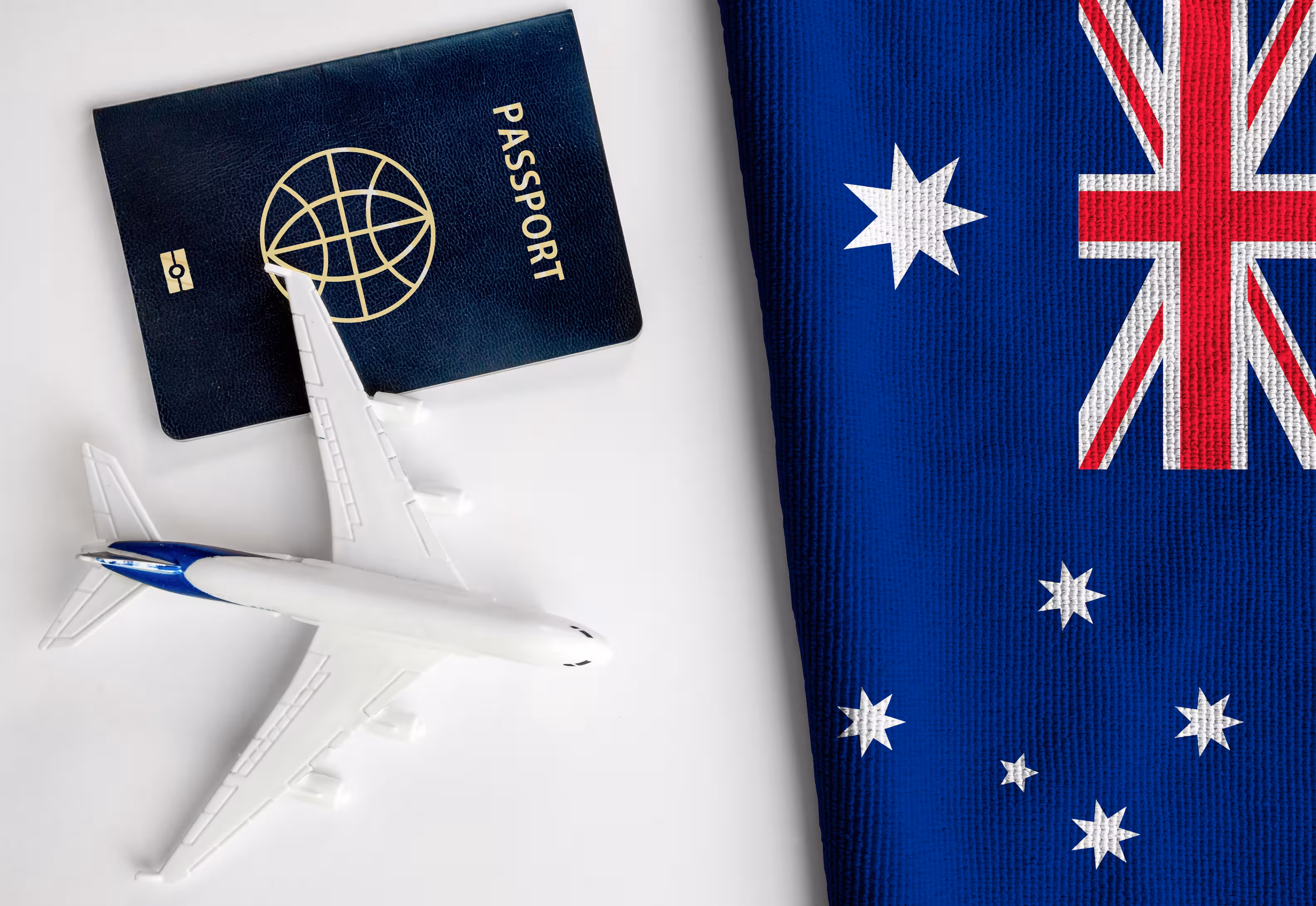 Passport and model plane on an Australian flag, registrable offences and sponsor bars