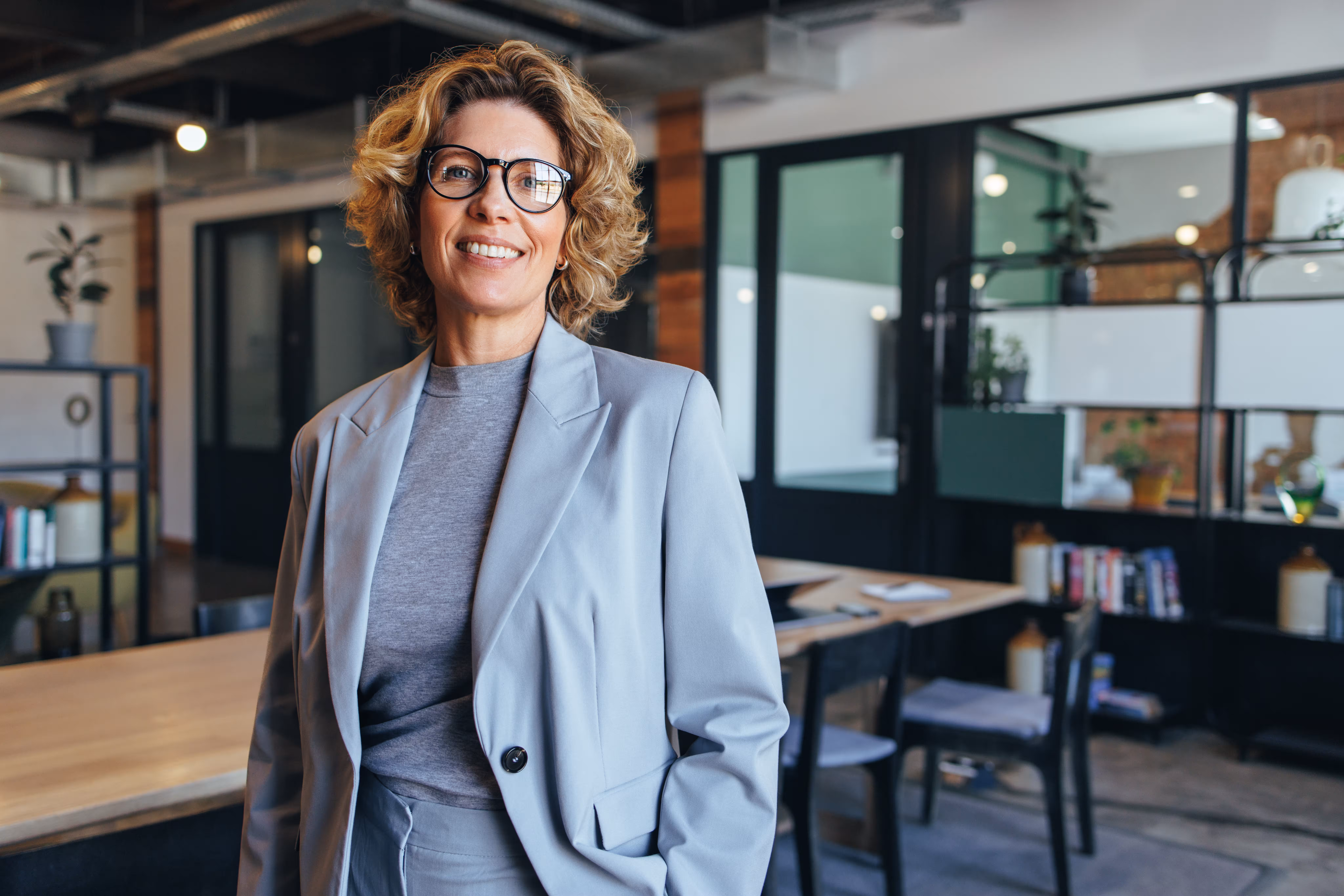 Smiling professional woman in a modern office