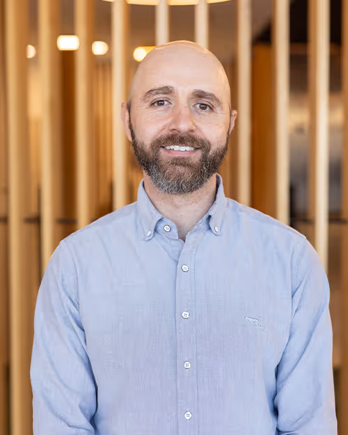 Portrait of James Woods, Managing Director at Four Stripes.