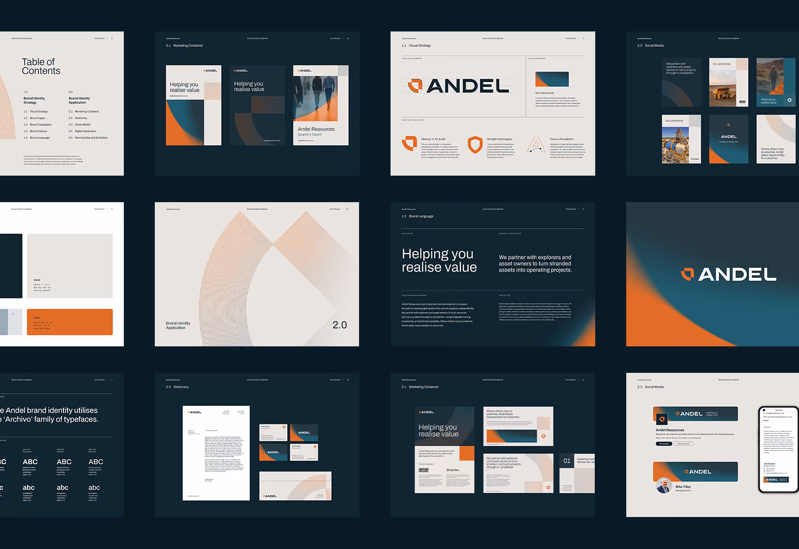 Andel Resources brand identity design by Four Stripes, image 5.