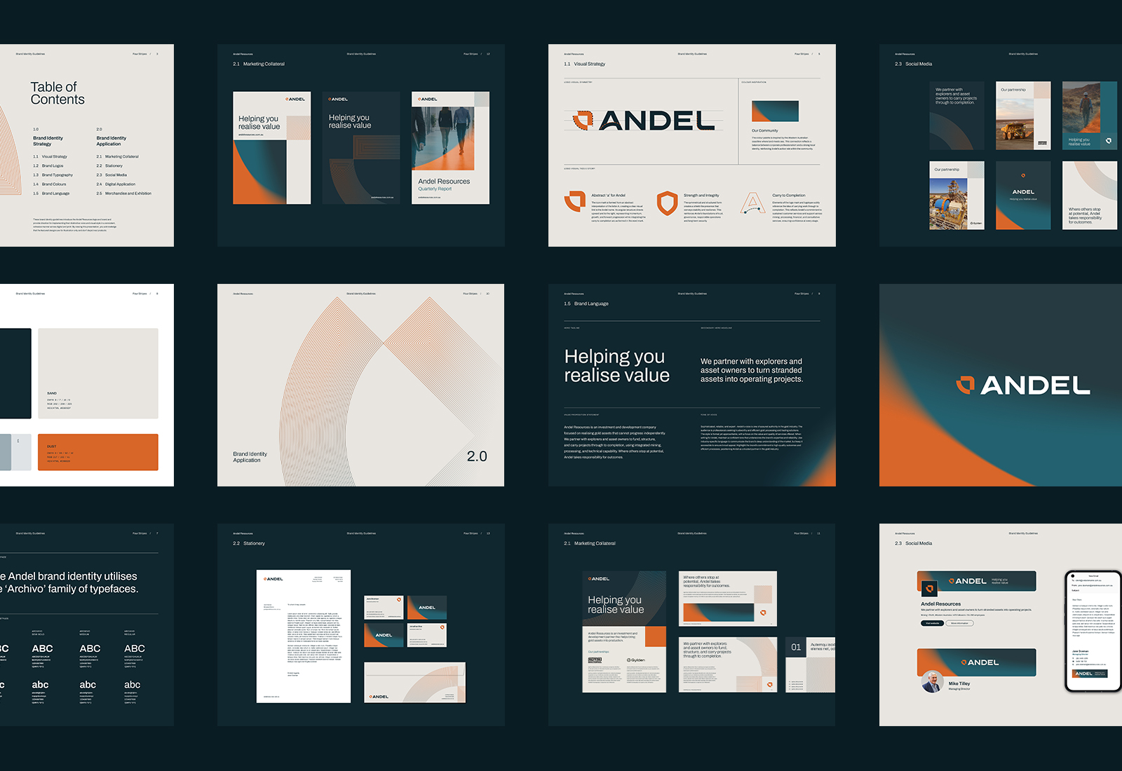 Andel Resources brand identity design by Four Stripes, image 5.