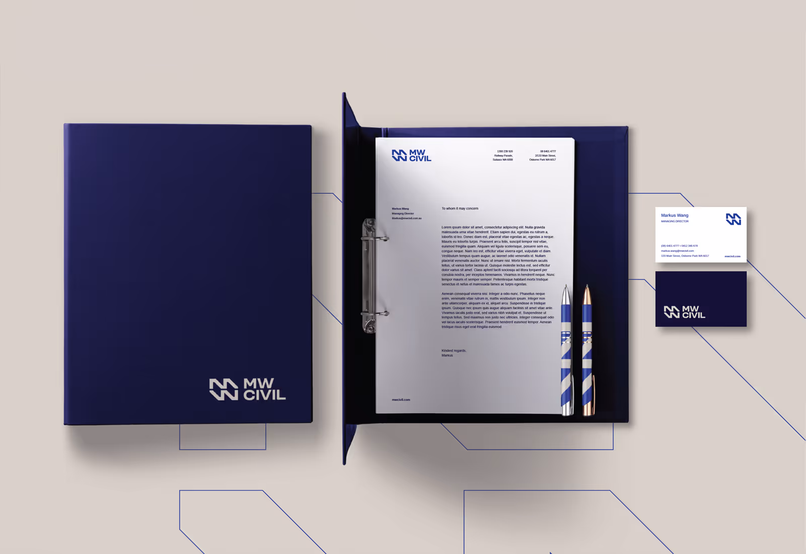 MW Civil brand identity design by Four Stripes, image 5.