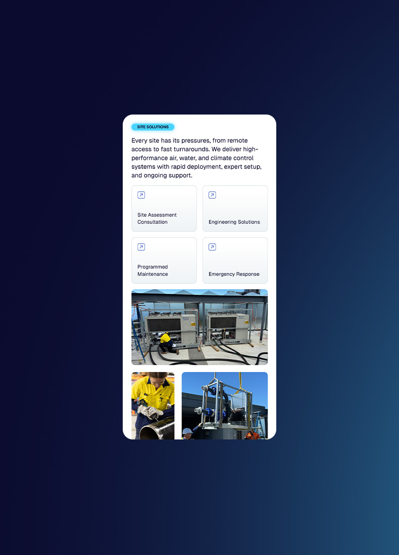 The Aircon Hire Australia website by Four Stripes, image 4.