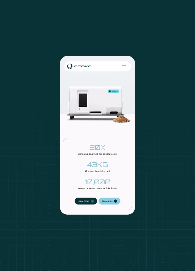 The Acova website by Four Stripes, image 4.
