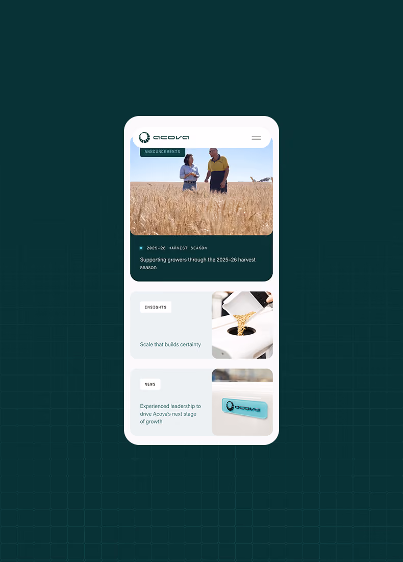 The Acova website by Four Stripes, image 7.
