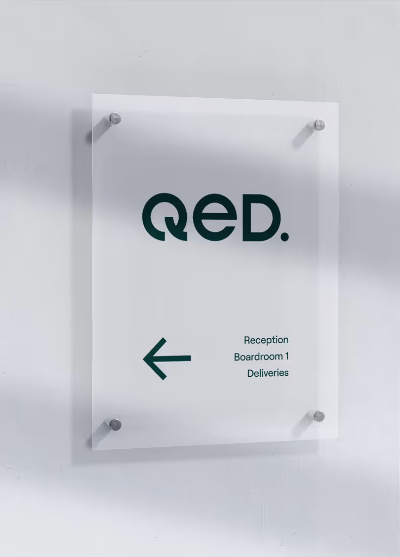 QED brand identity design by Four Stripes, image 16.