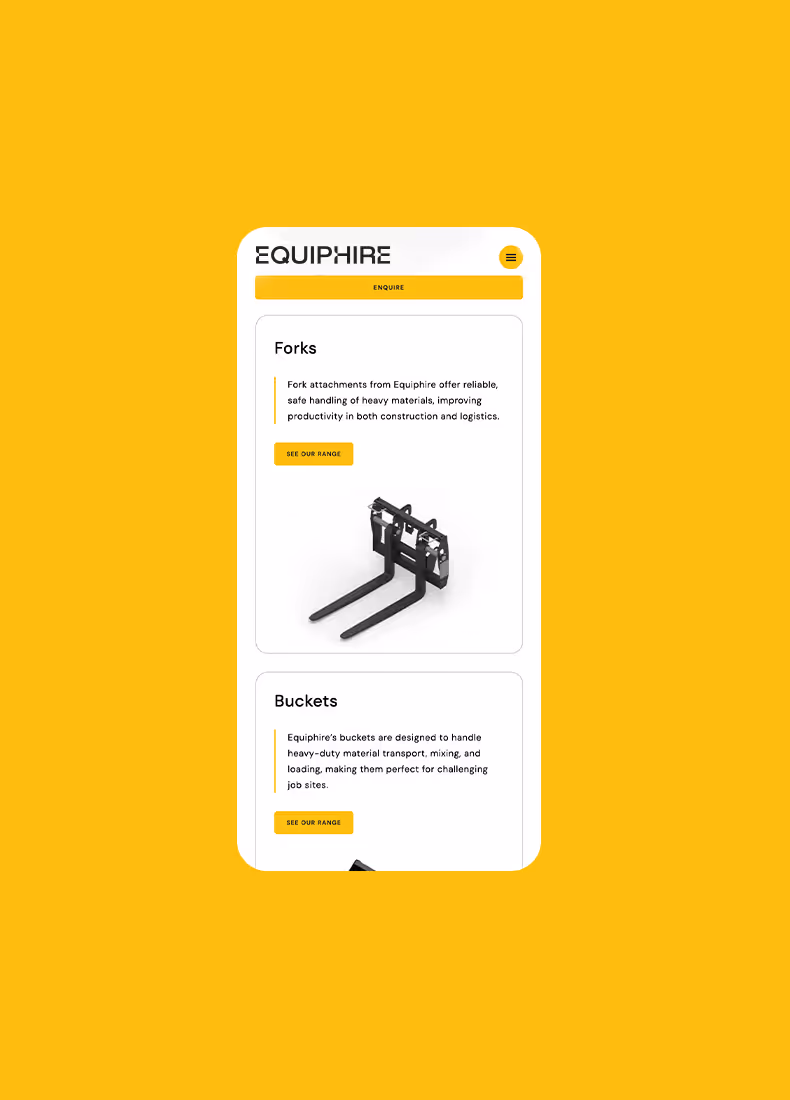 The Equiphire Australia website by Four Stripes, image 3.