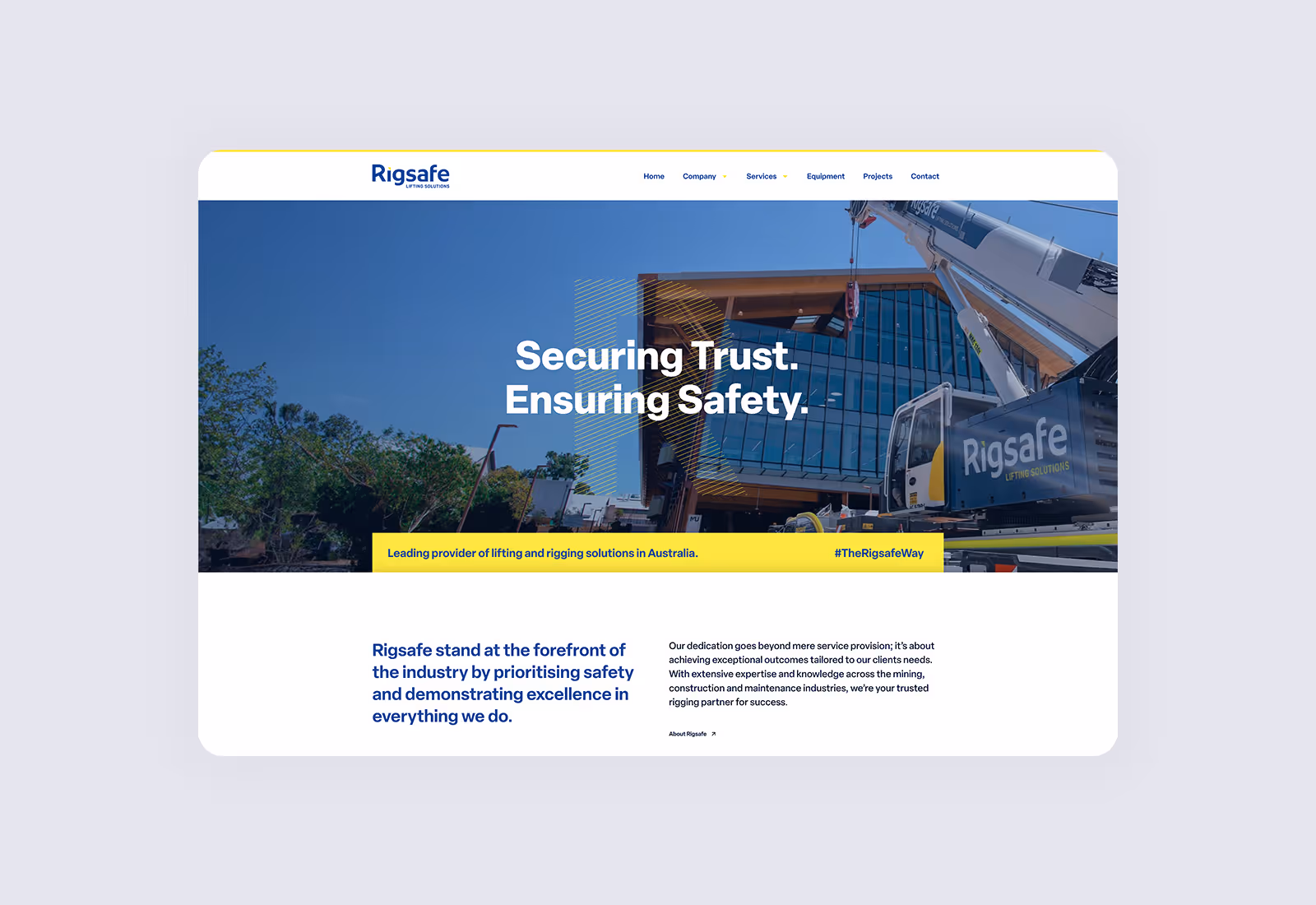 The Rigsafe Lifting Solutions website by Four Stripes, image 2.