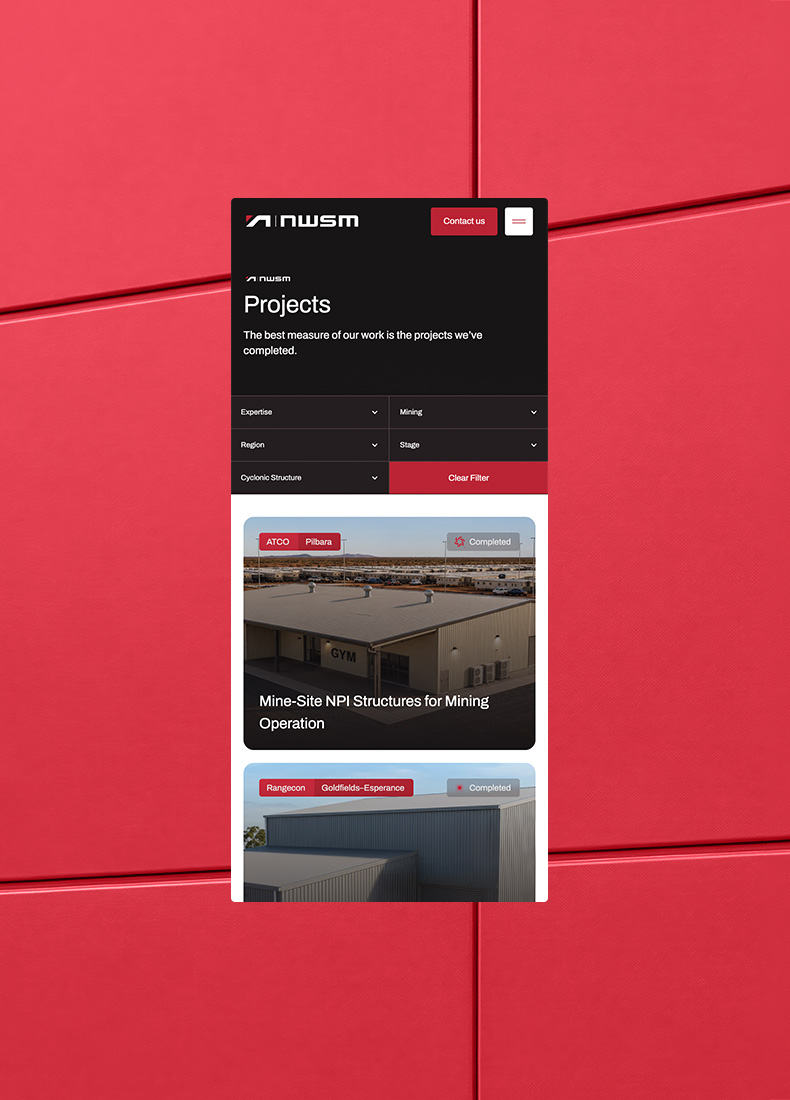 The NWSM Building Group website by Four Stripes, image 3.